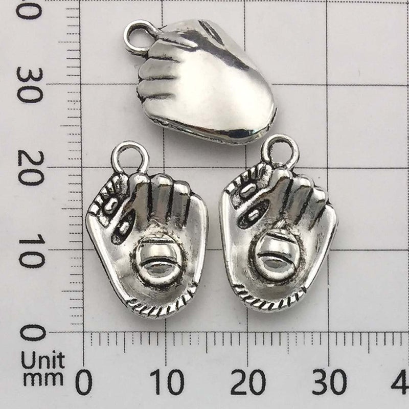 Youdiyla 60pcs Baseball Theme Charms Collection - Mixed Antique Silver Bat Glove Ballgame Sports Ball Softball Metal Alloy Pendants for Jewelry Making DIY Findings (HM130) - Image 3